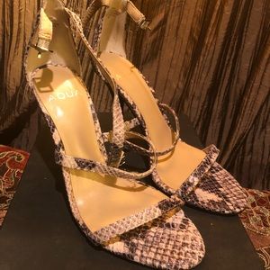Snake open toe heels size 6